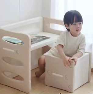 Ensemble Table et Chaise style Montessori pour enfants de 18 mois à 6 Ans - Bureau d'activité- tabouret - chaise-canapé