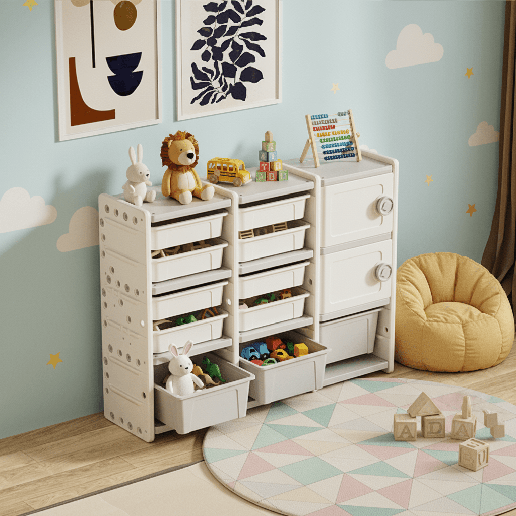Meuble de rangement pour enfants – étagère à bacs modulable