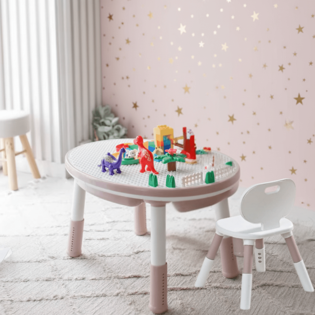 Table sensorielle et table d’Activités Évolutive 6-en-1 pour Enfants avec chaise