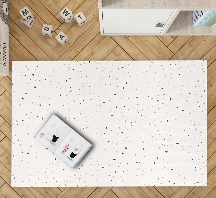 Tapis d'éveil et jeu en Puzzle haute de gamme - Terrazzo - 120 x 180 cm